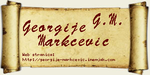 Georgije Markčević vizit kartica